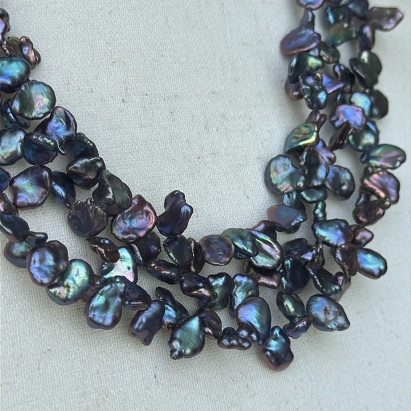 RARE vintage Lucas Lameth triple strand pearl necklace - Picture 3 of 8